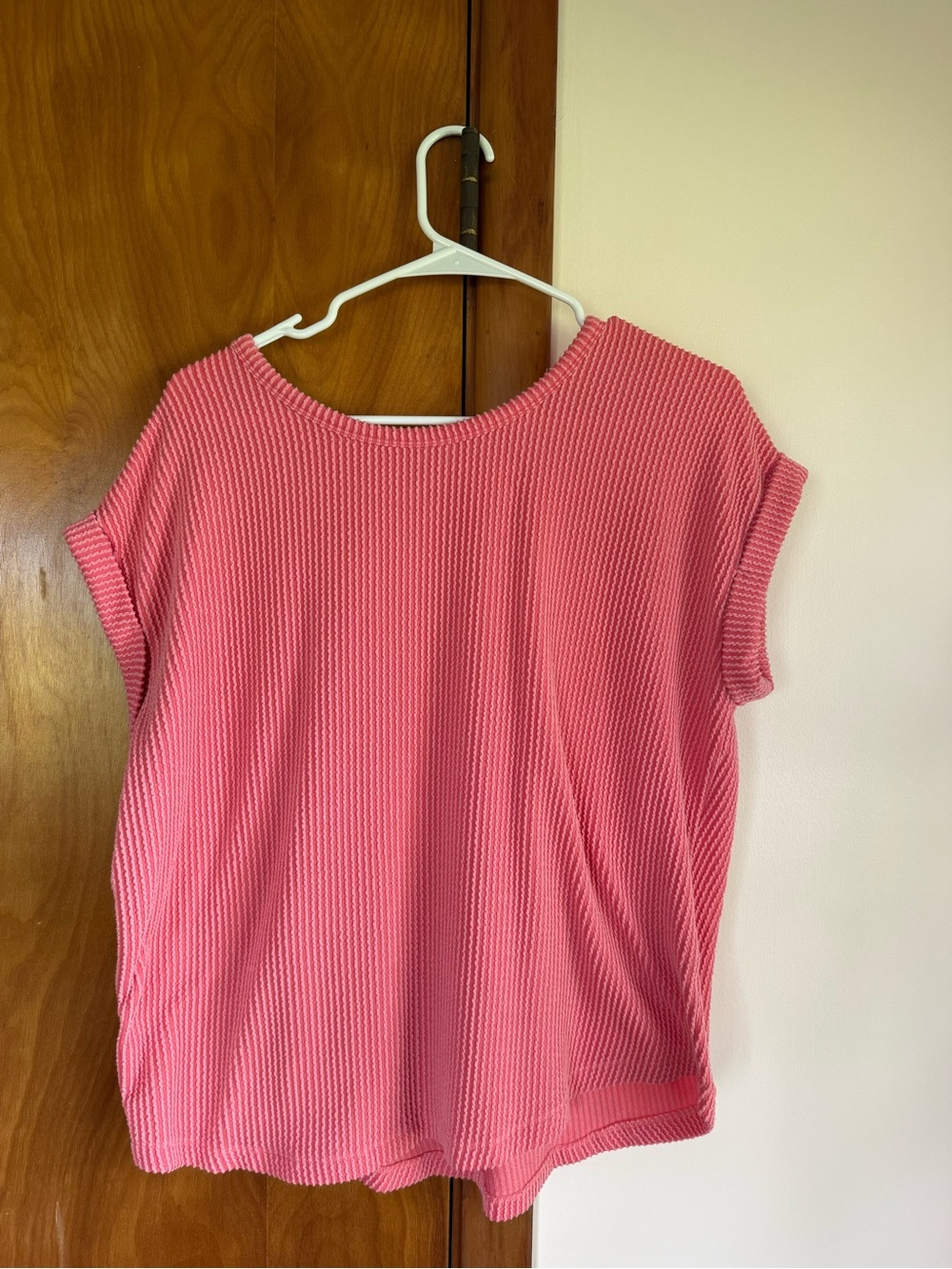Maurices Pink Textured Short Sleeve Tee